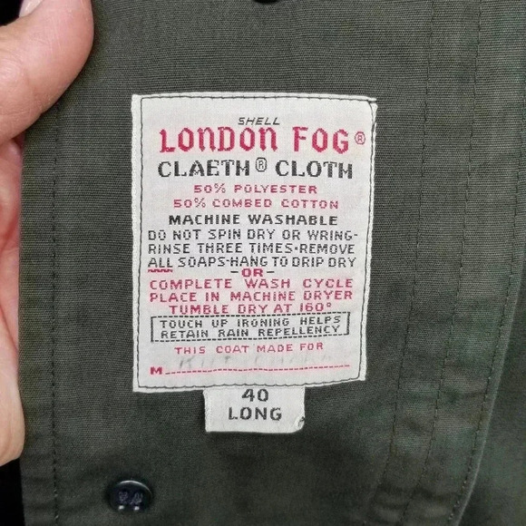 Vintage London Fog Maincoats Army green 40 Long winter coat - Picture 4 of 17